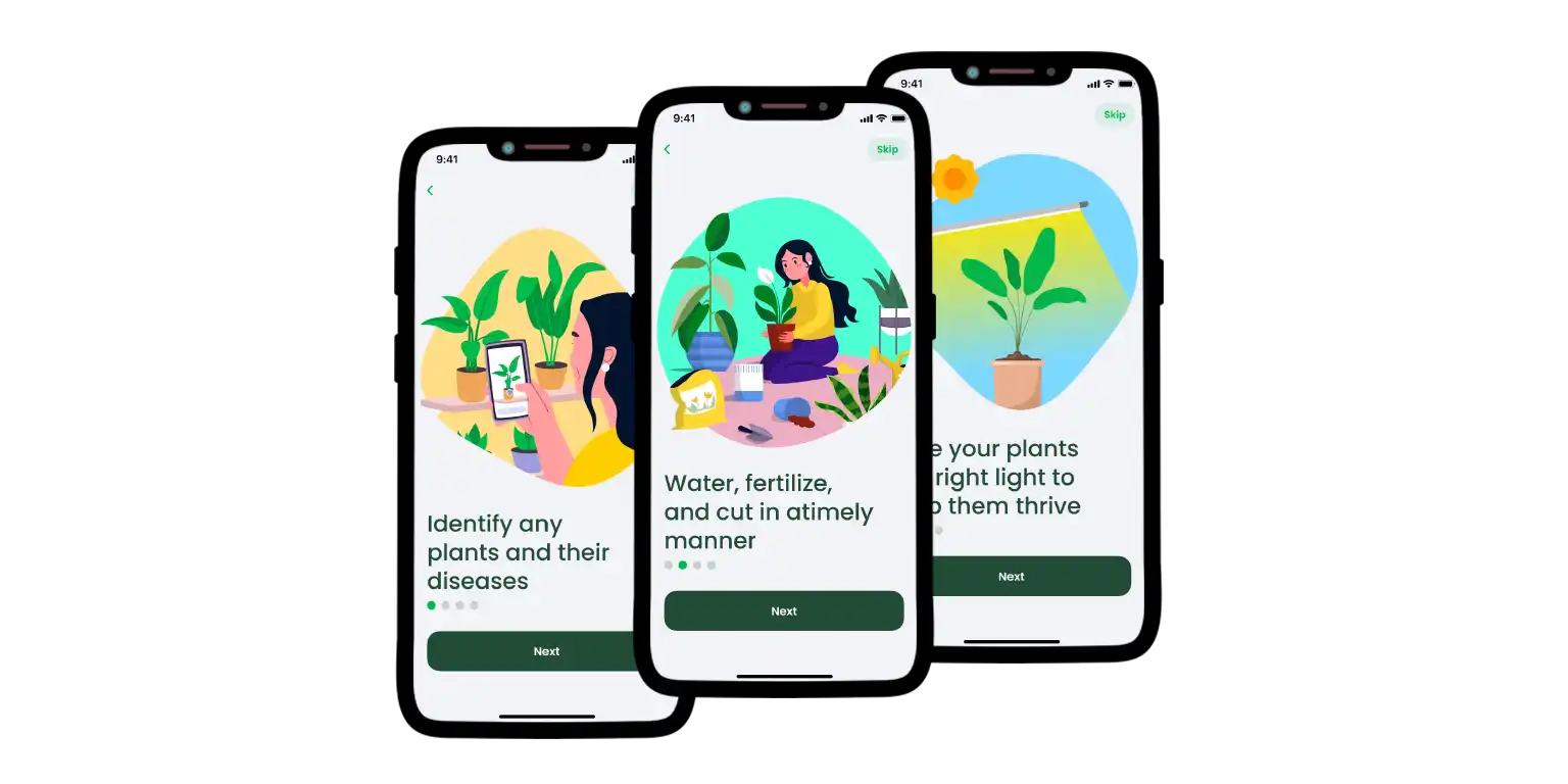 Demonstration of the AI Plant Finder app workflow.